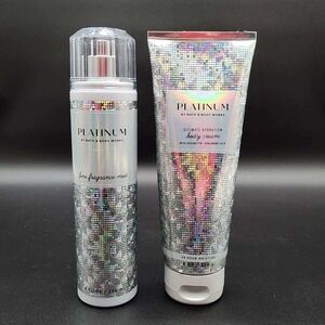 Bath & Body Works Body 8oz Silver Platinum Fragrance Mist Body Cream Set New